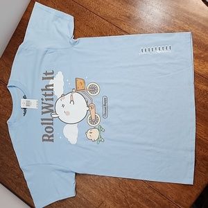 Molang graphic tee men's large pastel blue
